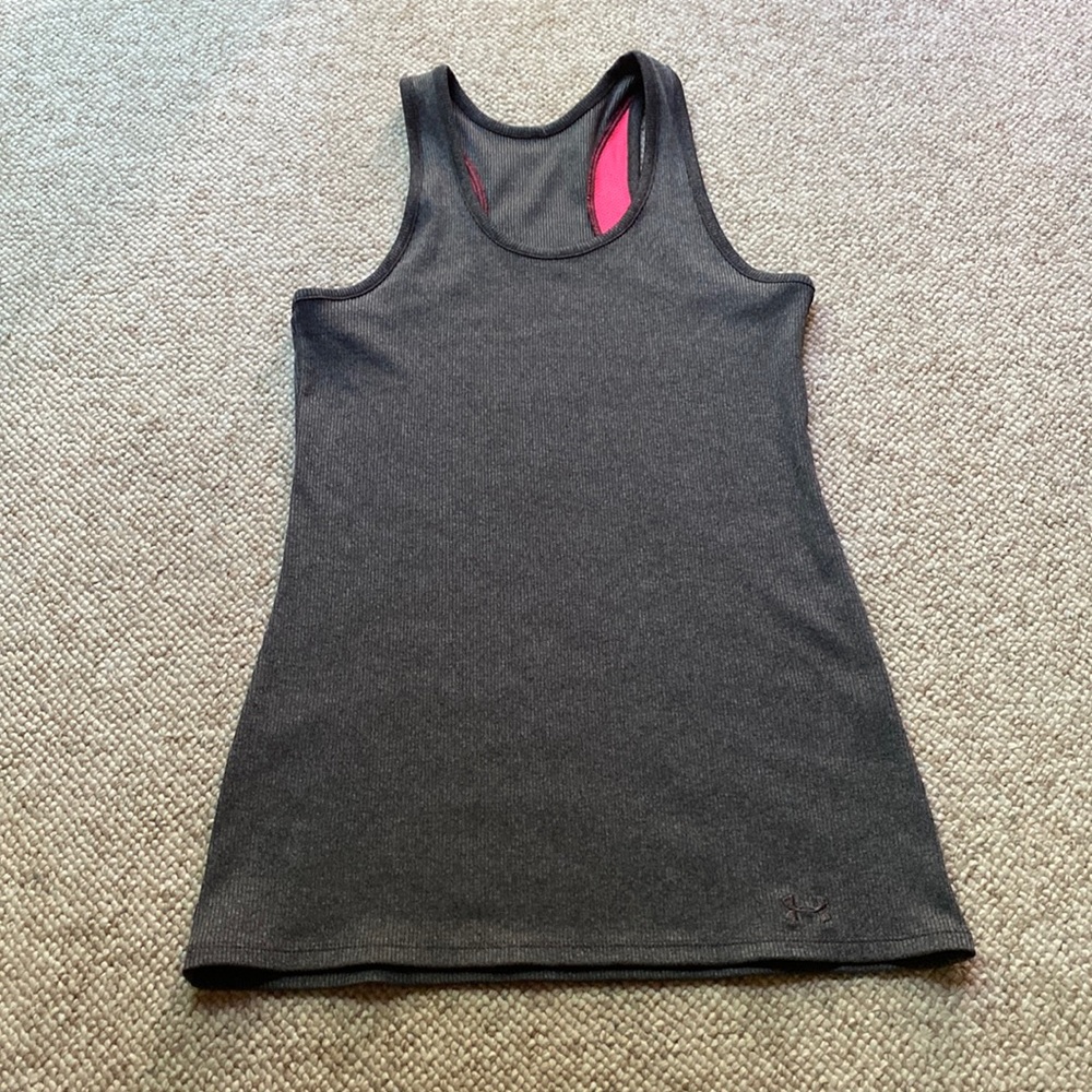 Under Armor Tank Shirt Gray/Pink Small